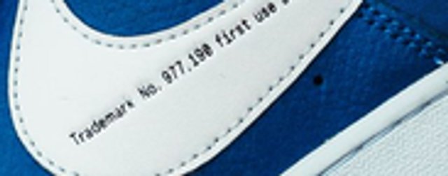 Close-up of the trademark text on the original photo